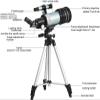 76Mm Astronomical Refracting Telescope,350X Zoom Outdoor Monocular Space Astronomical Telescope with Portable Tripod Outdoor Monocular Zoom view 4