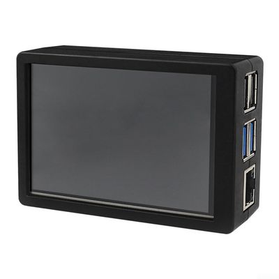 3.5 Inch LCD Display Module with Touch Pen and Black ABS Case, 480x320 Resolution 60FPS Screen Kit with Active Cooler and Aluminum Heatsink Compatible with Raspberry-Pi 5/4/3