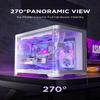 AsiaHorse Pegasus Micro ATX PC Case Dual Chamber 270 Full View Tempered Glass Huge Space MATX Gaming PC Case-360mm Radiator, RTX 40 Compatible, High Airflow Full-Tower MATX Computer Cases-White view 2