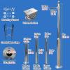 2-3 Sections Floor Security Camera Holder, Detachable Surveillance Camera Bracket Pole with Mounting Screws & Ground Base Cage, CCTV Pole Rustproof(B,H-400cm/13.1ft) view 2