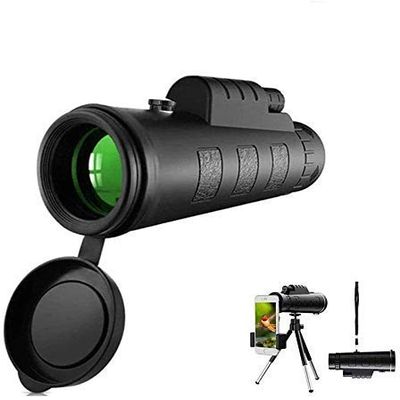 40 x 60 High Power BAK4 Prism & FMC HD Monocular IPX5 Waterproof Low Light with Smartphone Holder & Tripod, for Smartphone Bird Watching, Camping, Wildlife Landscape,Monocular T