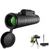 40 x 60 High Power BAK4 Prism & FMC HD Monocular IPX5 Waterproof Low Light with Smartphone Holder & Tripod, for Smartphone Bird Watching, Camping, Wildlife Landscape,Monocular T view 1