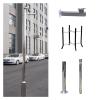 2-3 Sections Floor Security Camera Holder, Detachable Surveillance Camera Bracket Pole with Mounting Screws & Ground Base Cage, CCTV Pole Rustproof(B,H-6m/19.7ft) view 1