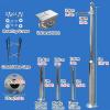 2-3 Sections Floor Security Camera Holder, Detachable Surveillance Camera Bracket Pole with Mounting Screws & Ground Base Cage, CCTV Pole Rustproof(B,H-6m/19.7ft) view 2