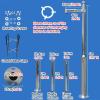 2-3 Sections Floor Security Camera Holder, Detachable Surveillance Camera Bracket Pole with Mounting Screws & Ground Base Cage, CCTV Pole Rustproof(Light Coffee,H-6m/19.7ft) view 2