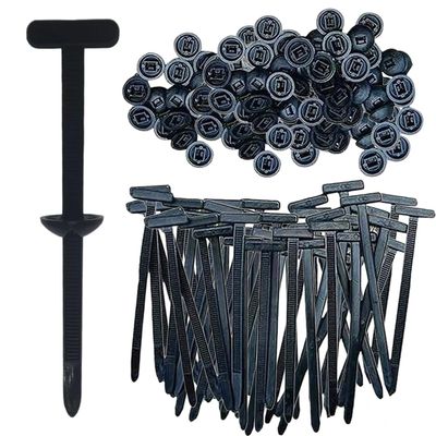 100 Pcs Nylon Universal Cable Tie Buckle, New Multifunctional Zip Ties for Car Bumper, Automotive Zipper Clips Self-Locking T Rivet Zipties for Car Fender, Home and Garage (black100PCS)