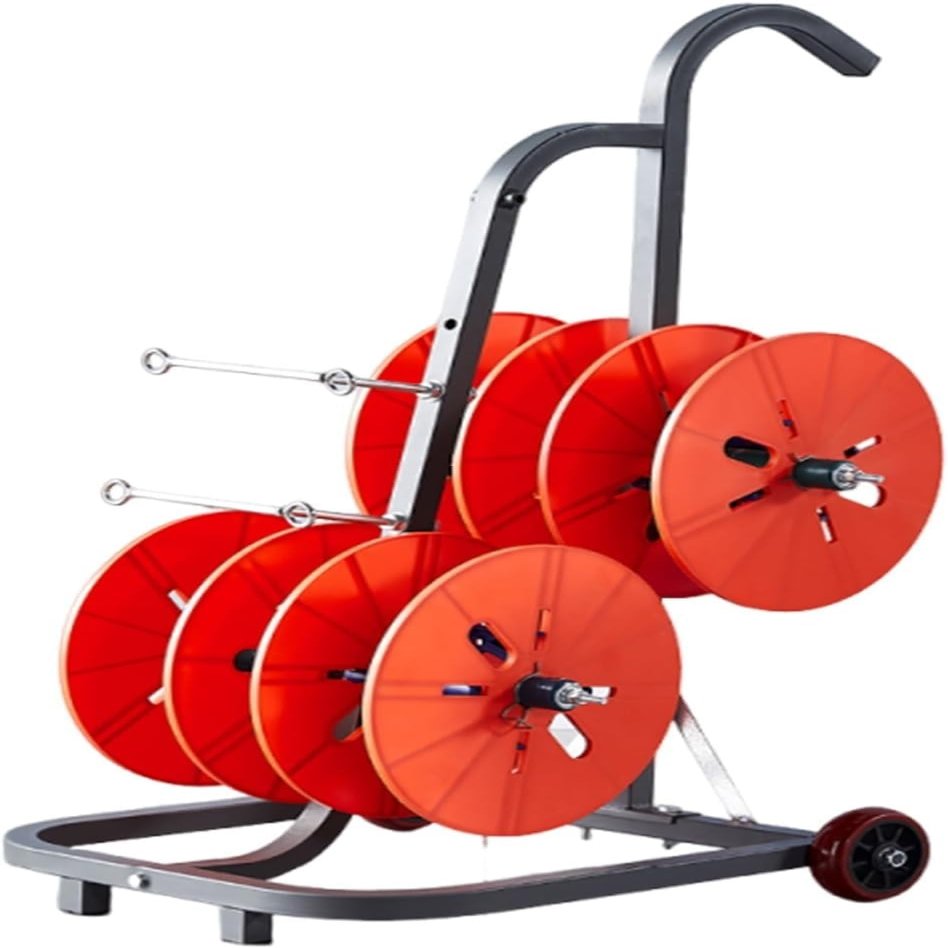 4/6 Plates Style Wire Spool Rack with WheelPortable Wire Spool Rack Cable Reel Holder - Heavy Duty Transportable Dispenser for Electrical Wire, Industrial and Retail Use(4 plates)