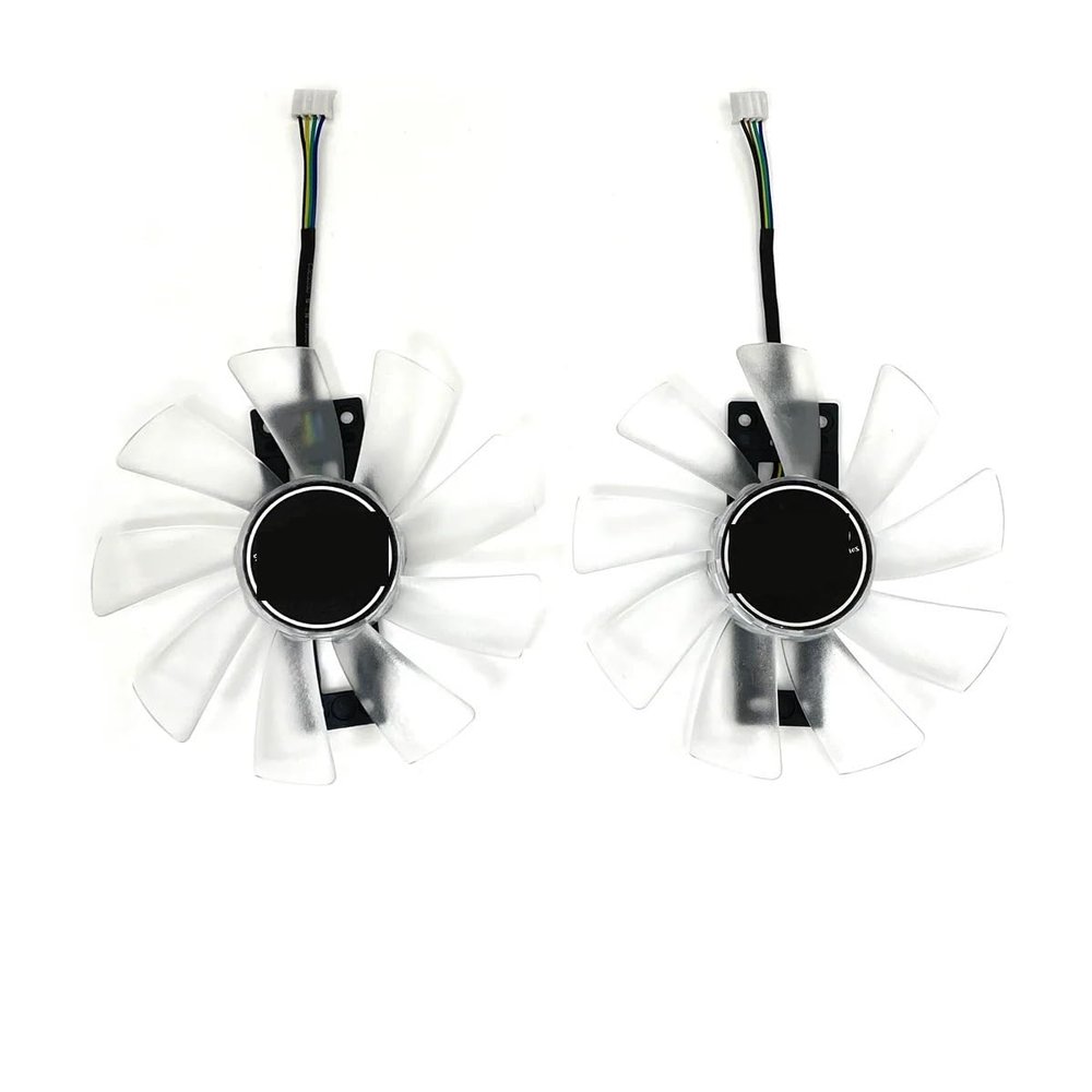 100mm GAA8B2U Cooling White Fan with Blue for Sapphire R9 380 380X Graphics Card Cooler(Black 2-Fan)