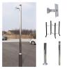 2-3 Sections Floor Security Camera Holder, Detachable Surveillance Camera Bracket Pole with Mounting Screws & Ground Base Cage, CCTV Pole Rustproof(ligjt grey,H-400cm/13.1ft) view 1
