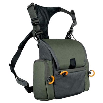 Binocular Harness Breathable Adjustable Hunting Chest Pack with Multi-Pocket Waterproof Hunting Pack for Men and Women, Army Green Bino Harness Binocular Chest
