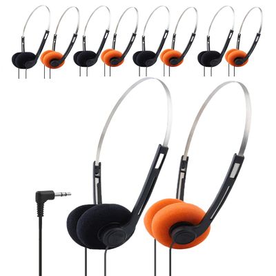 Joyqua 10 Pack Classroom Headphones for School Students, Bulk Headphones with 3.5mm Jack, Comfortable Soft Earpads, Adjustable Headband, 4 Ft Tangle-Free Cord for Computers, Tablets & Laptops