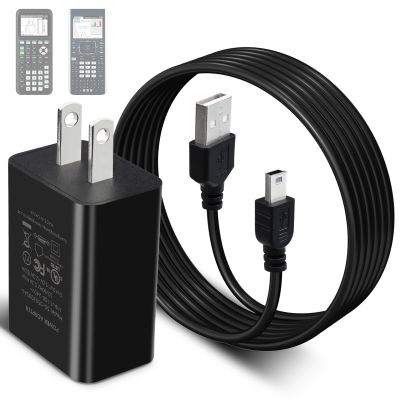 TI 84 Plus CE Charger with Cable: TI-84 Nspire Charging Cable - TI84 Graphing Calculator Charge Cord for Texas Instruments C Silver Edition Ti-nspire CX CAS II C TI-83 TI-85 TI-89 Charger (5ft)