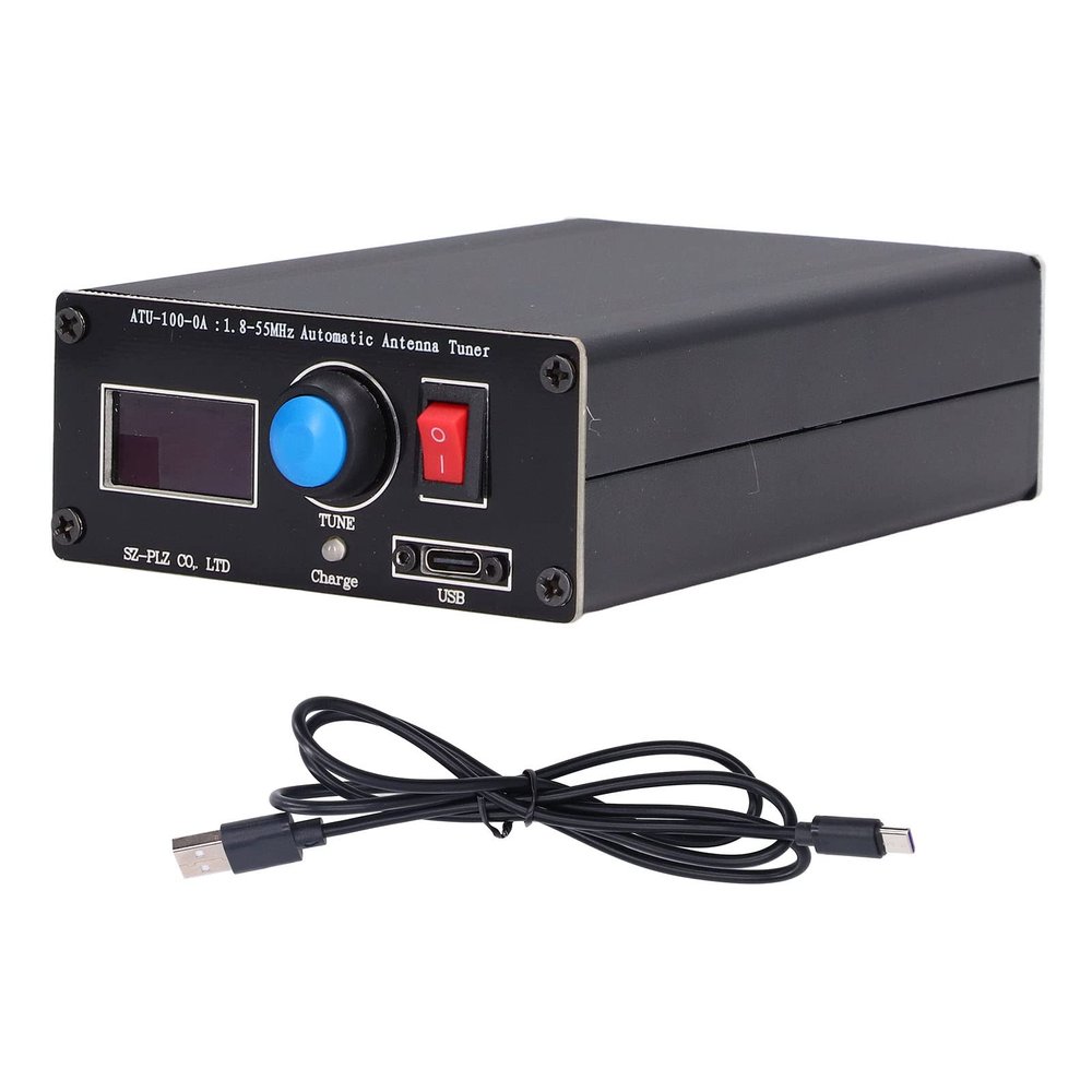 ERYUE Mini Automatic Antenna Tuner ATU-100, 0.96in Display, USB Charging, Wide Frequency Range, Aluminum Alloy Material, No Assembly Required, Developed by N7DDC, High Voltage