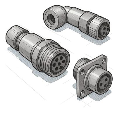 Low-Profile Inline Female Connector, 7 Contacts, Underwater Applications, Voltage Rating 300V, Insulation Resistance >200M, Contact Resistance <0.01, PN: LPMIL7F (Pack of 5 Units)