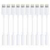 Lightning to 3.5mm Headphone Jack Adapter [Apple MFi Certified] Hi-Fi Stereo Sound, Full Function Control, Compatible with iPhone 14/13/12/11/X/8 & More for Music, Calls & Car AUX White 10Pack view 1
