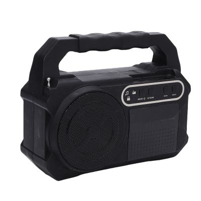 Matybobe Speaker Solar Panel USB Charging FM AM Radio Flashlight Bulb Camping Emergency Outdoor Music Player