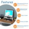 2-Tiers White Monitor PC Stand Computer Riser Home Shelf PVC for Notebook TV Screen with Storage Organizer view 4