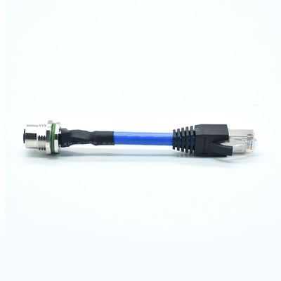 KOTIRCYY IP67 Shield Shielded Field Sensor Wire Connector Cat6 RJ45 Plug to M12 8Pin X Coding Board End Fixed Terminals Industrial Camera