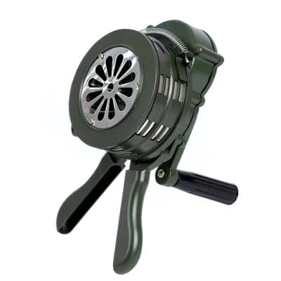Aluminum Hand-Crank Operated Emergency Alarm Siren Manual Outdoor Loud 110db for Emergency, Tornado, Sporting(Dark Green)