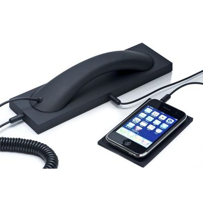 ENJOY-UNIQUE Retro Phone Handset Telephone Headphones Receivers, 3.5 mm Microphone Plug, for Mobile Phone, Tablet, Laptop, Headset with Answer Button and Comfortable Call, Gift for Parents