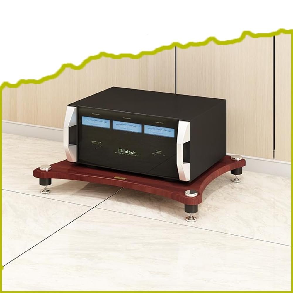 Wood HiFi Racks 24in Stereo Cabinet HiFi Regal Audio Rack Amplifier Rack AV Media Stand Floor-Standing Audio Video Components Cabinet