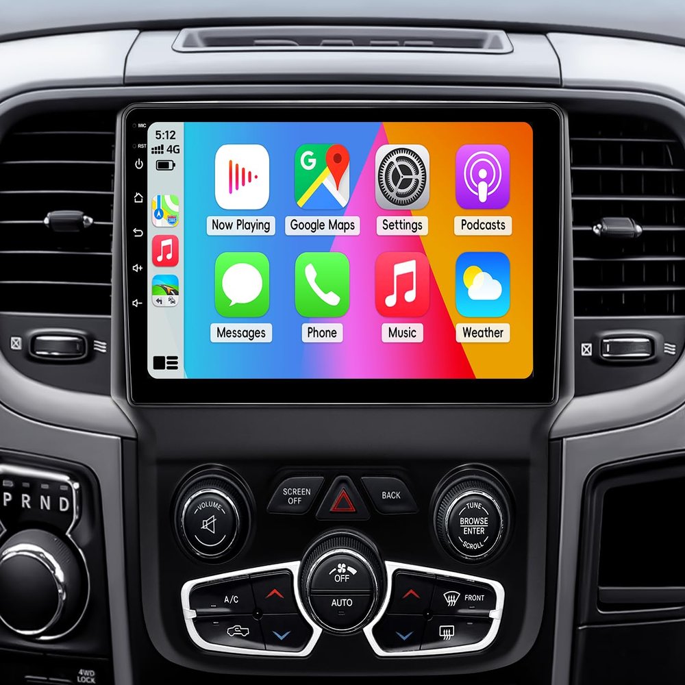 Car Radio Stereo for Dodge RAM 1500 2500 3500 2013-2018 Automatic AC,2+64G Android 13 Touch Screen Radio Upgrade with Wireless CarPlay Android Auto Bluetooth GPS Navigation