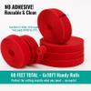 Emergency Red Hook and Loop Tape Roll 0.4 Inch - 10 Ft x 6 Pack Medical Double Sided One Wrap - First Aid & Rescue Kit Straps view 2