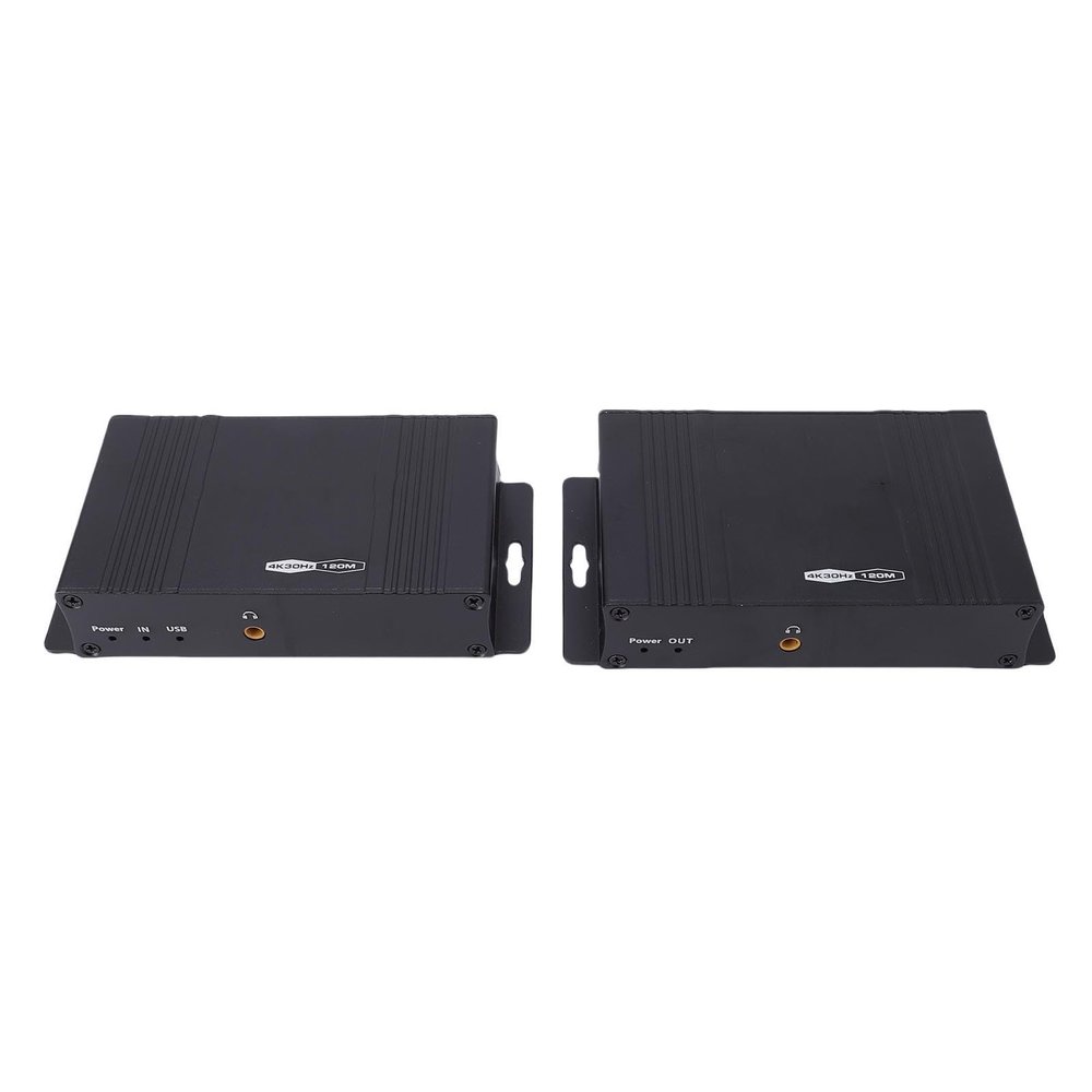 Wisoqu 4K 30Hz 120M KVM Ethernet Extender, USB2.0 Ports, HD Multimedia Receiver Transmitter with Real Time Out, Power Over Cable, Aluminum Alloy
