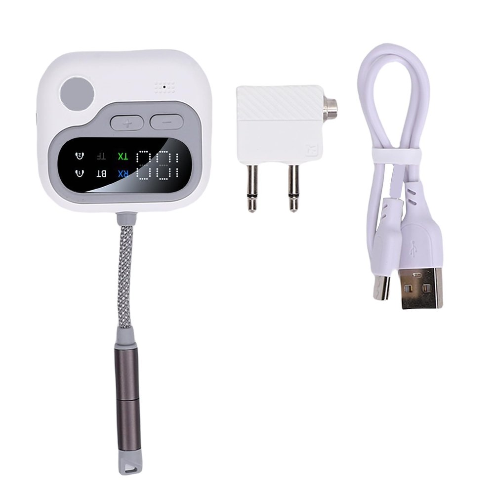 Sanpyl Airplane Bluetooth Adapter, Support to 2 Headphones, 3.5mm AUX Wireless Bluetooth 5.4 Transmitter Receiver for TV Flight Airline Car Home Stereo