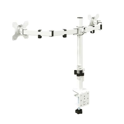 Universal Dual Monitor Mount, Ergonomic Monitor Stands for 2 Monitors, Monitor Arm Fits 13 to 27 Inch LCD Computer Screens, Perforated/clamped Mounting Base
