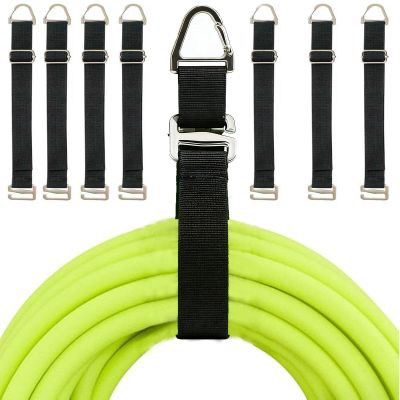 Metal Heavy Duty Extension Cord Organizer 7 Pack Black 17" Adjustable Storage Straps with Triangle Hooks for Garage Workshop & Tool Storage Ideal for Men's Gadgets and Cable Management