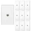 10 Pack Ethernet Wall Outlet Cat6 Plate RJ45 Keystone Jack Panels Gifts Network White 1 Port Inline Coupler Connector Internet Interconnect Cable Female to Female view 1