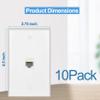 10 Pack Ethernet Wall Outlet Cat6 Plate RJ45 Keystone Jack Panels Gifts Network White 1 Port Inline Coupler Connector Internet Interconnect Cable Female to Female view 2