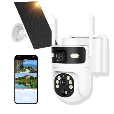 Bestmotoring 4G LTE Cellular Solar Security Camera Outdoor, WiFi Needed Wireless 2K FHD PTZ Camera, PIR & AI Motion Detection, Color Night Vision, 2-Way Talk, Dual Lens 360 View (WI-FI)