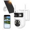 Bestmotoring 4G LTE Cellular Solar Security Camera Outdoor, WiFi Needed Wireless 2K FHD PTZ Camera, PIR & AI Motion Detection, Color Night Vision, 2-Way Talk, Dual Lens 360 View (WI-FI) view 1
