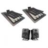 wigmoa U-Z2 2PACK Desktop Speaker Stands Pair for Small Speakers, Tilted Steel Tabletop Stands with Foam Padding, Fits Compact Studio Monitors, Computer Speakers (A/Black) view 1