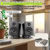 wigmoa U-Z2 2PACK Desktop Speaker Stands Pair for Small Speakers, Tilted Steel Tabletop Stands with Foam Padding, Fits Compact Studio Monitors, Computer Speakers (A/Black) view 2