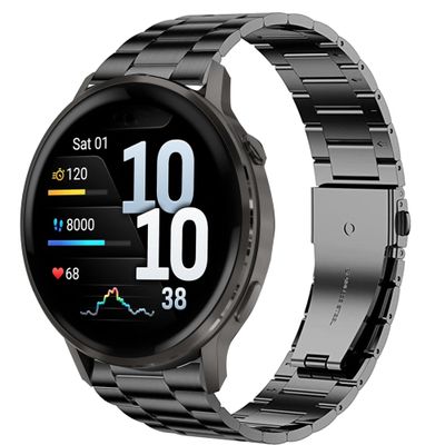 Compatible for Garmin Venu 4 45mm Bands, Quick Release Stainless Steel Metal Replacement Straps Compatible for Garmin Venu 4 41mm, 45mm (Black, 18mm size band)