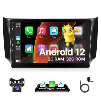 2+32GB Car Radio for Nissan Sentra Sylphy 2013 2014 2015 2016 2017 2018 2019 with Carplay Android Auto, 10.1" Touch Screen for Nissan Sentra Stereo with in-Dash GPS, WiFi, BT, FM, SWC + Backup Camera
