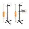SFOIMO Monitor Stand Floor-Standing Monitor Stand 12"-27" Movable Single Monitor Stand Mount Height-Adjustable Monitor Stand with Keyboard Bracket, Holds Up to 44Lbs Dual Monitor Stand view 2