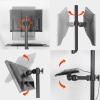 SFOIMO Monitor Stand Floor-Standing Monitor Stand 12"-27" Movable Single Monitor Stand Mount Height-Adjustable Monitor Stand with Keyboard Bracket, Holds Up to 44Lbs Dual Monitor Stand view 3