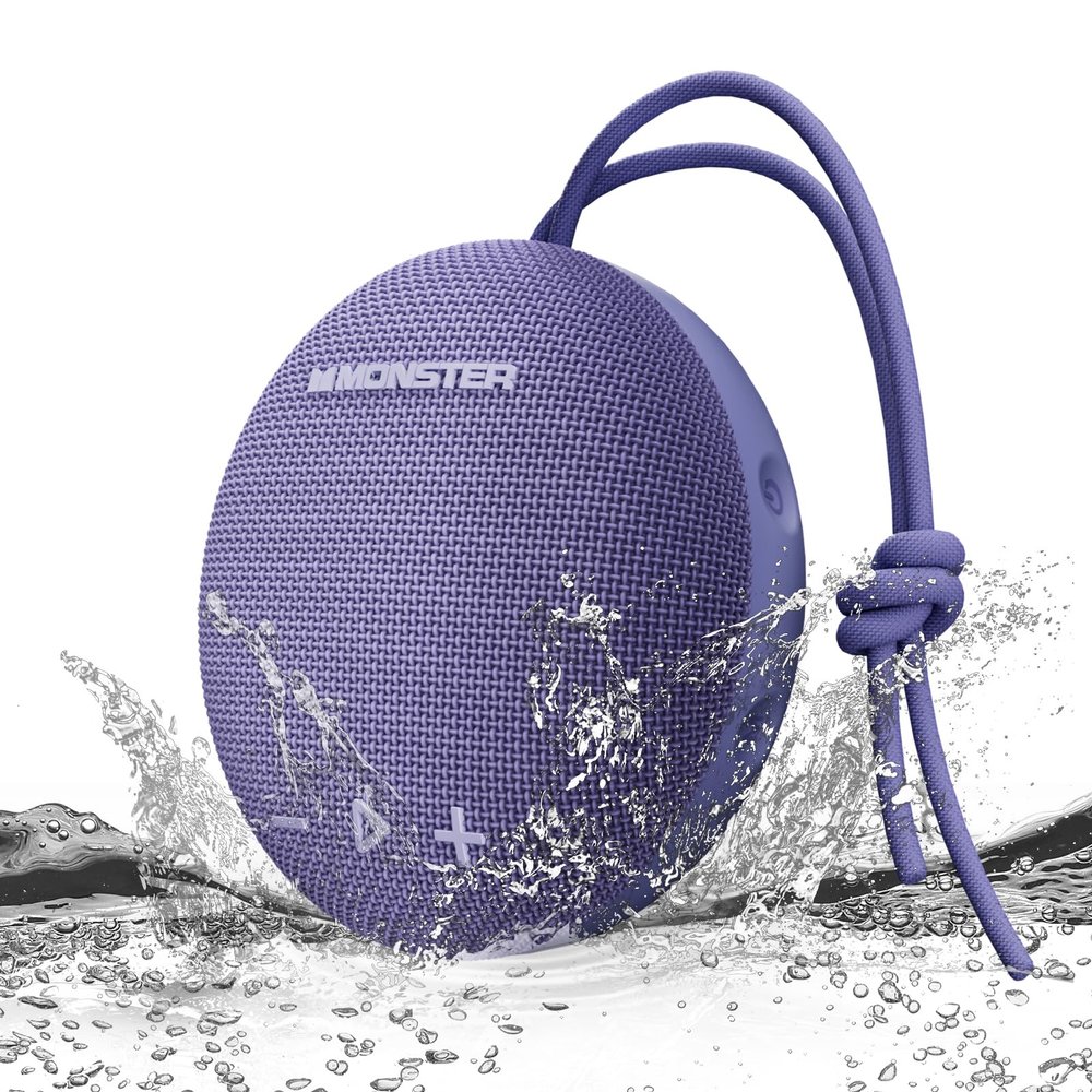 Monster Bluetooth Speaker, IPX8 Shower Speaker Waterproof, Bluetooth 5.4 with Loud HD Sound and Robust Bass, Extra Long Playtime Punchy, for Home, Beaches Portable Wireless Outdoor Speakers
