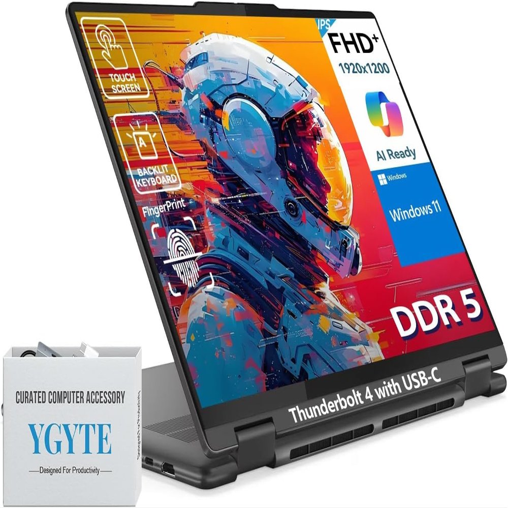 Lenovo 2025 Yoga 7i 2 in 1 Laptop Touchscreen, 16" FHD+ 360 Foldable Touch Screen Convertible, Intel Core Ultra 7, 16GB DDR5 RAM 1TB SSD+512GB PSSD, Windows 11 Pro|Backlit|Fingerprint|YGYTEaccessory