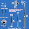 19.7ft Assemble Security Camera Pole Outdoor, Universal Surveillance Camera Post Stand, Commercial Pole for Security Camera for Residential Area/Farm(ligjt grey,2.5 m/8.2 ft (2 Sections)) view 2