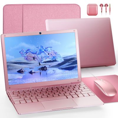 G-Anica Laptop Computer, win11 Laptop, 8GB+128GB, Celeron Dual core Processors, 10" Laptops, Bluetooth WiFi Webcam mini HDMI, and Laptop Bag,Mouse, Mouse Pad, HeadphoneRose Gold