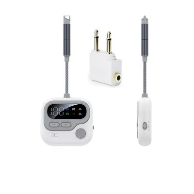 Tangxi Bluetooth 5.4 Transmitter Receiver, Supports 2 Headphones, 2-in-1 Airplane Wireless Adapter, Dual Link 3.5mm AUX Headphone for Home Car Stereo & Speakers