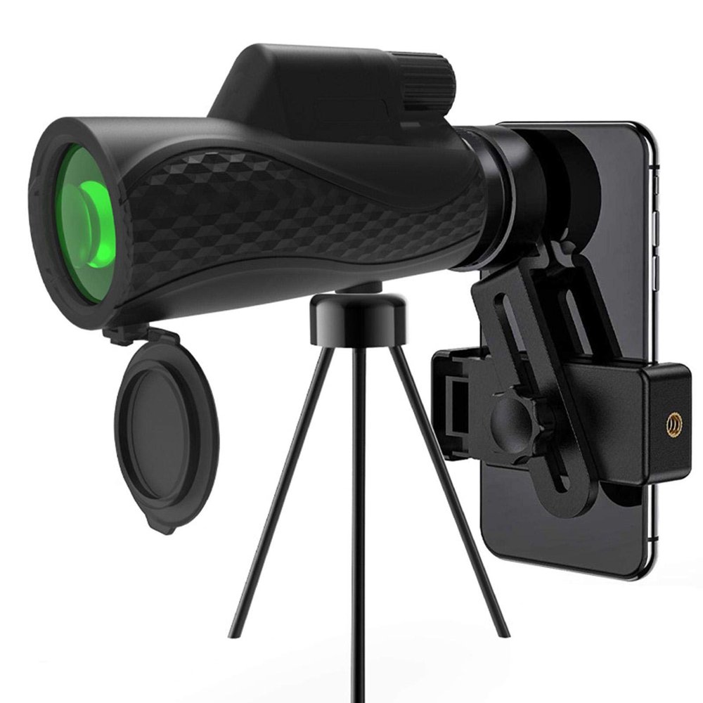 12 x 42 Monocular Telescope, Waterproof, Anti-Fog Monocular Scope, Adjustable Smartphone Adapter Tripod Smartphone Holder for Adult Bird Watching Outdoor Travel Sightseeing