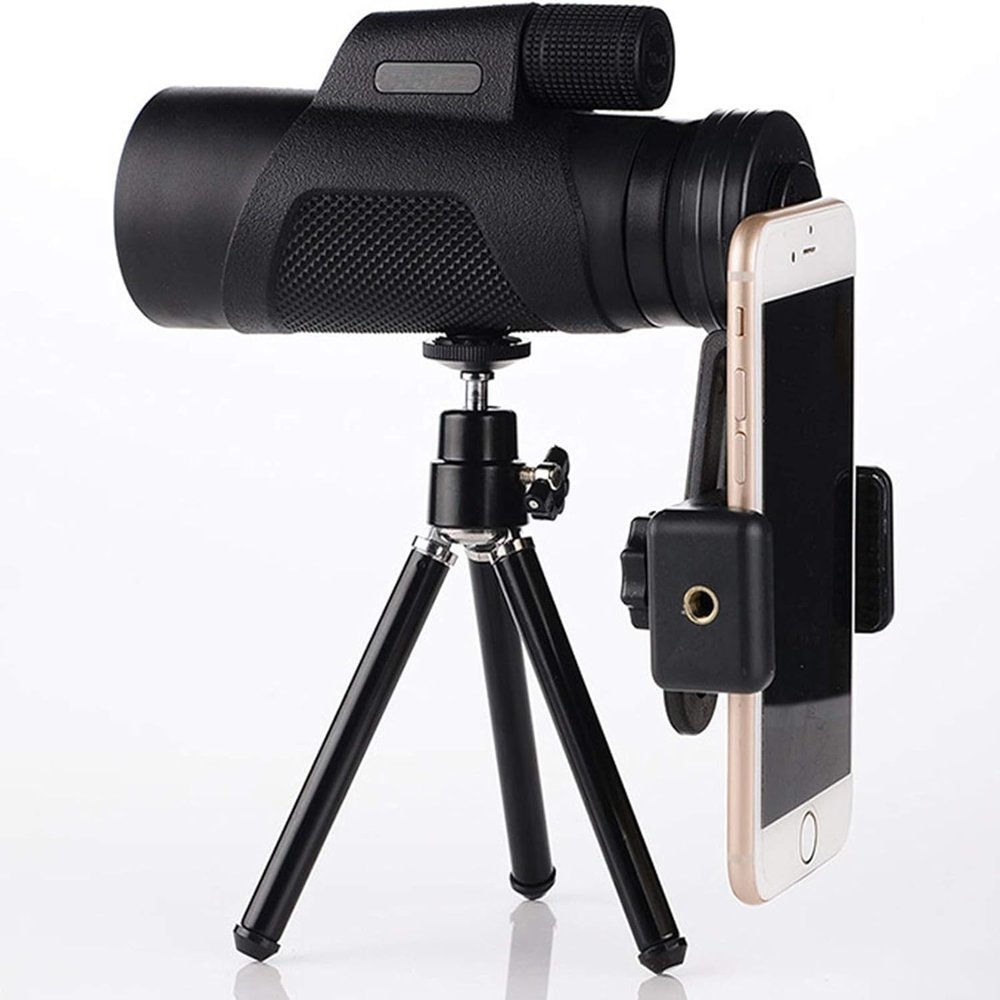 12 X 50 Monocular Telescope, HD High Power Zoom Waterproof BAK4 Prism Monocular with Smartphone Adapter and Tripod for Adult Bird Watching Outdoor Travel Sightseeing