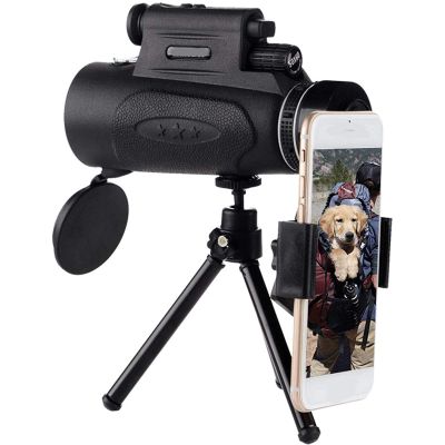 100X90 Monocular Telescope, HD High Power Shimmer Waterproof Monocular with Smartphone Adapter and Tripod for Adult Bird Watching Outdoor Travel Sightseeing