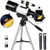 Astronomical Telescope,70mm Astronomical Telescope F30070 150X Zoom HD Monocular with Tripod w/Clip Kit for Adult Bird Watching Outdoor Travel Sightseeing view 4